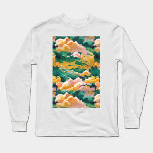 Green, yellow, and Pink Sky Long Sleeve T-Shirt